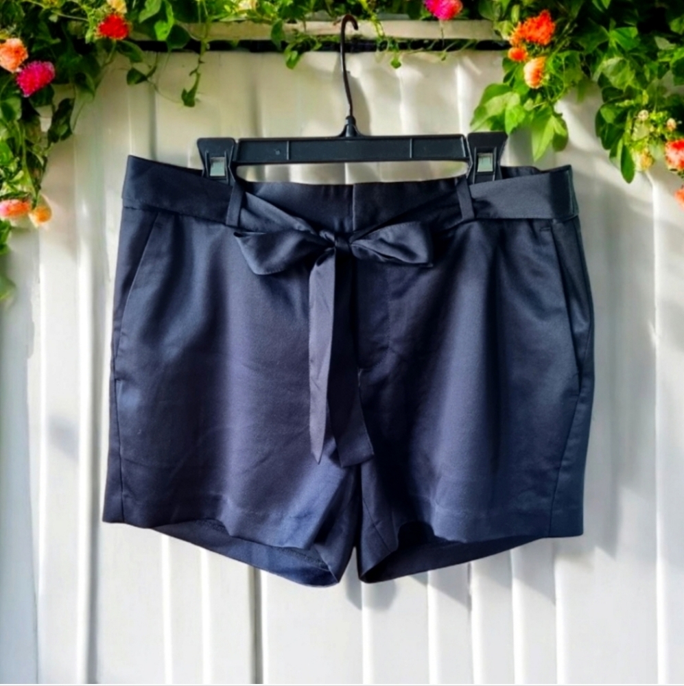 Banana Republic Satin Black Belted Dress Shorts